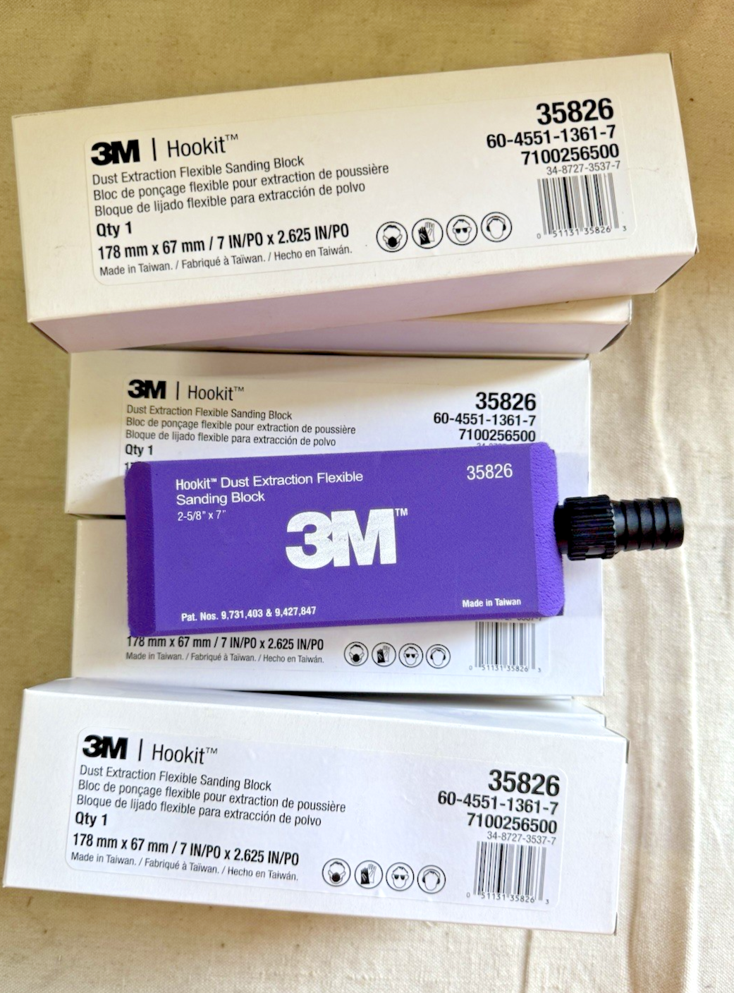 NOS 3M Hookit Dust Extraction Flexible Sanding Block 35826 Genuine
