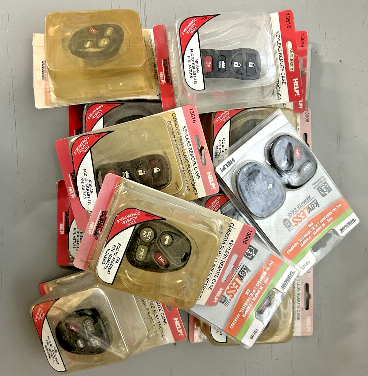 Lot of 13 NOS Key Fobs Keyless Remote Cases SEE PICS AND DESCRIPTION